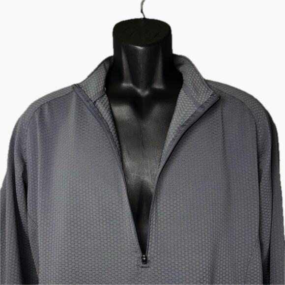 Nike Sphere Mens Medium Gray QTR Zip Long Sleeve Dry Shirt Textured Back Pocket - Picture 3 of 10